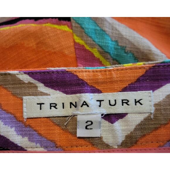 TRINA TURK Chino Shorts Womens Size 2 Colorful Stripe - Picture 5 of 6